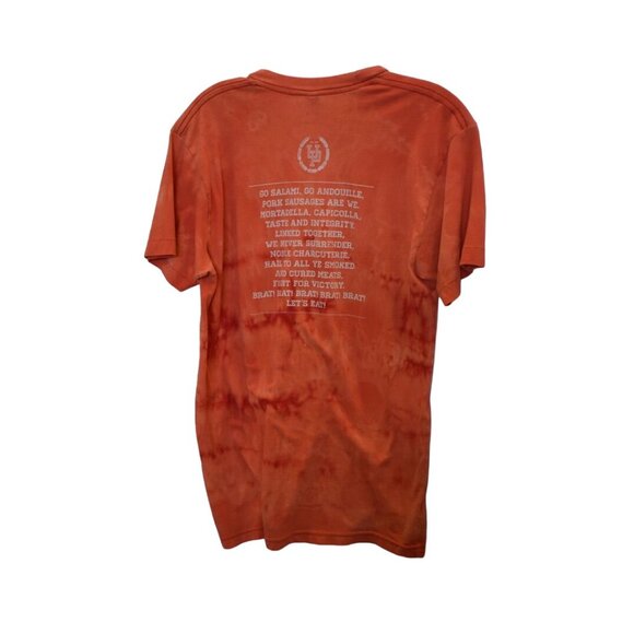 Unisex American Apparel Orange University of Pork Sausage Bleach Dye Tee Size M - Picture 2 of 6